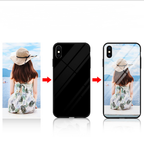 Personalisierte kundenspezifische Design-Bild-Namens-Foto-Glas-Telefon-Kasten